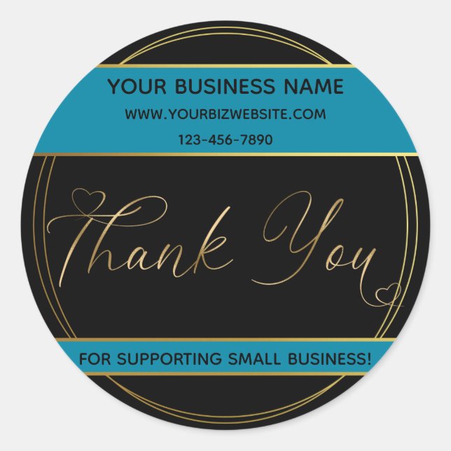 Gold-Dankeschön-Label Runder Aufkleber (Vorderseite)