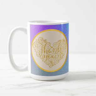 Gold Dankeschön Pink Lila Blau Glitter Hintergrund Kaffeetasse
