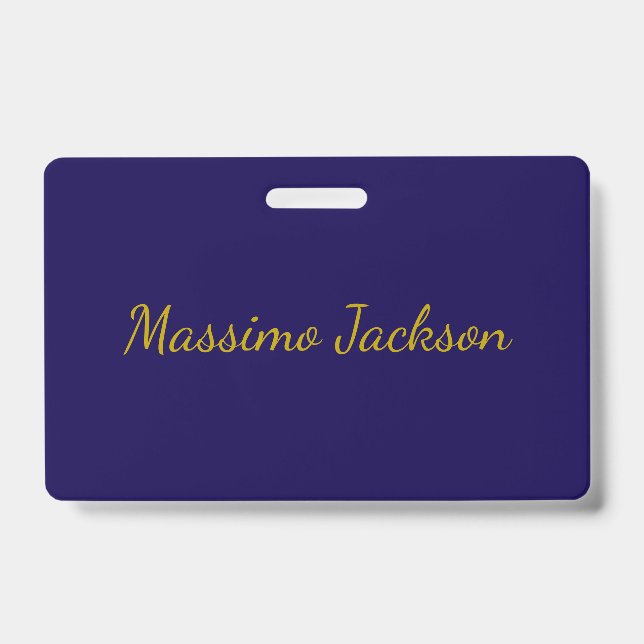 Gold & Dark Blue Color Professional Plain Own Name Ausweis (Vorderseite)