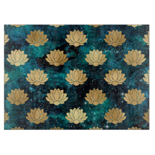 Gold & Dark Green Galaxy Dharma Mandala Muster Schneidebrett