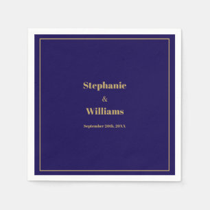 Gold Dark Navy Blue Elegante Moderne Minimale Hoch Serviette