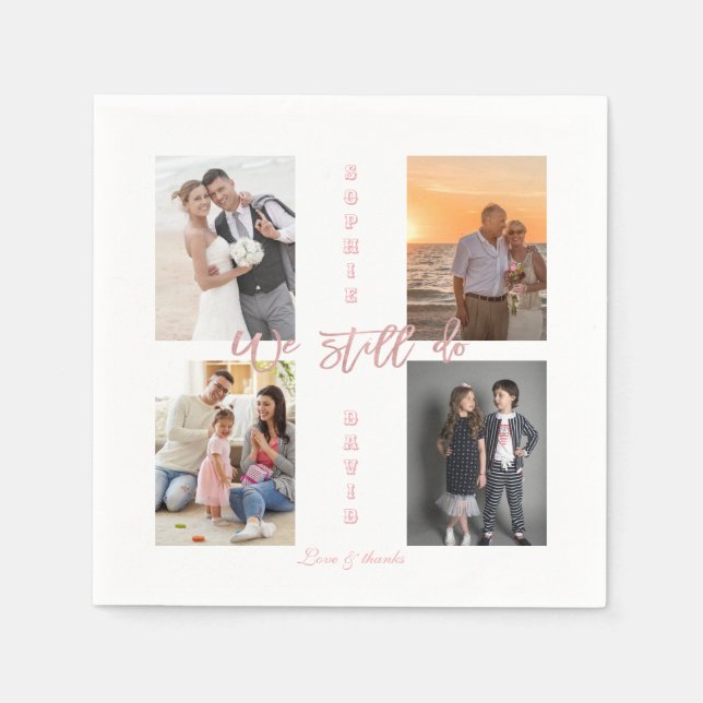 Gold, das wir noch verlängern, das Vows-FotoCollag Serviette (Vorderseite)