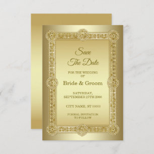 Gold Decorative Hochzeit rettet das Datum Save The Date