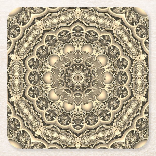 Gold Decorative Holiday Paper Untersetzer (Vorderseite)