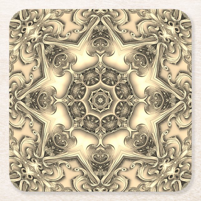 Gold Decorative Holiday Paper Untersetzer (Vorderseite)