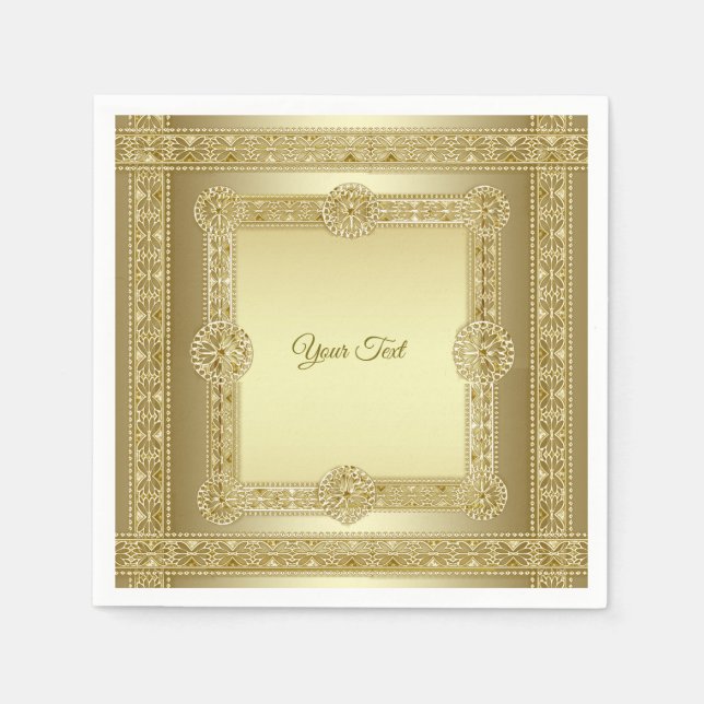 Gold Decorative Napkins Serviette (Vorderseite)