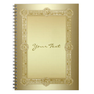 Gold Decorative Spiral Notebook Notizblock