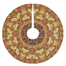 Gold Decorative Tree Skirt Polyester Weihnachtsbaumdecke