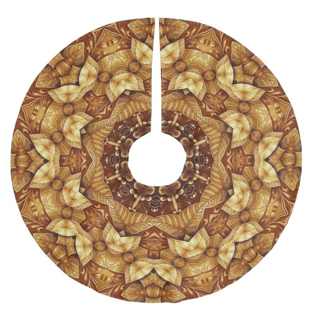 Gold Decorative Tree Skirt Polyester Weihnachtsbaumdecke (Vorderseite)