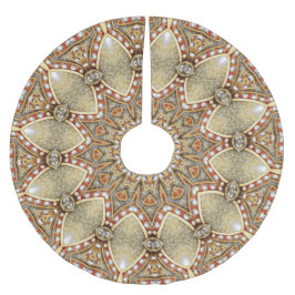 Gold Decorative Tree Skirt Polyester Weihnachtsbaumdecke