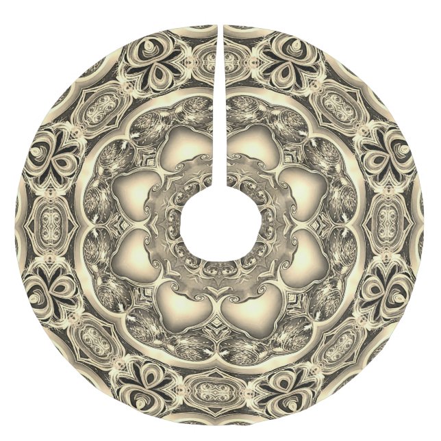 Gold Decorative Tree Skirt Polyester Weihnachtsbaumdecke (Vorderseite)