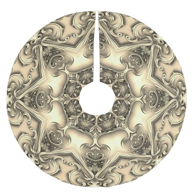 Gold Decorative Tree Skirt Polyester Weihnachtsbaumdecke (Vorderseite)