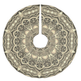 Gold Decorative Tree Skirt Polyester Weihnachtsbaumdecke