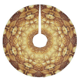 Gold Decorative Tree Skirt Polyester Weihnachtsbaumdecke