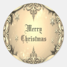 Gold Decorative Weihnachtssticker Runder Aufkleber