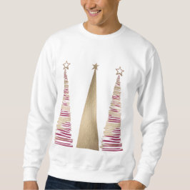 Gold & deep red Christmas Tree's mens Sweatshirt
