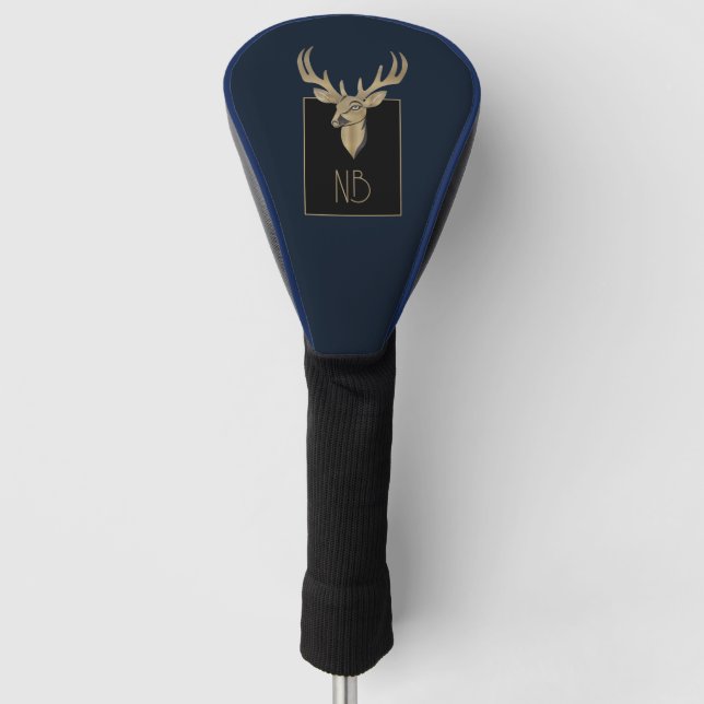 Gold Deer Head Golf Cover Golf Headcover (Vorderseite)