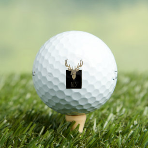 Gold Deer Head Golfball