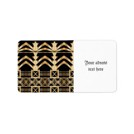 Gold, Deko, Jugendstil, Schwarz, Vintag, Muster, C Adressaufkleber