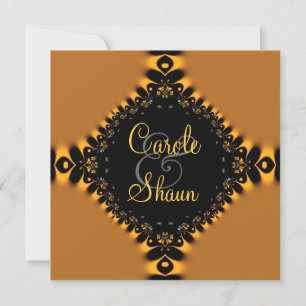 Gold Delicate Lace Wedding Einladung