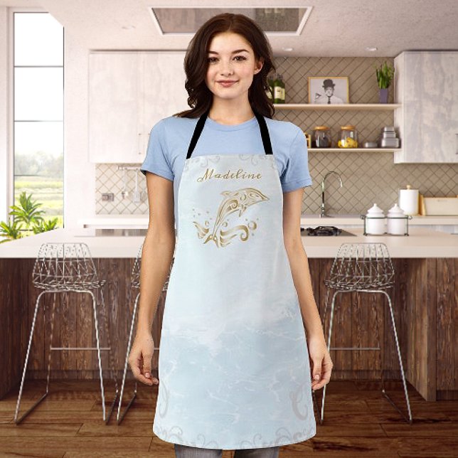 Gold Delphin Personalisierte Schürze (Gold Dolphin Personalized Apron)
