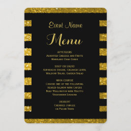 Gold des Abendessen-Menü-| und schwarze Streifen Menükarte