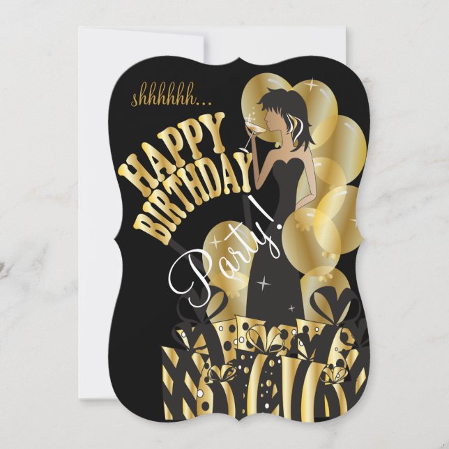 Gold des alles- Gute zum Geburtstagdiva-Mädchen-| Einladung (Vorderseite)