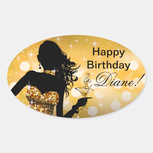 Gold des Bombe Bling Glitzer-Party-Kleiderovals | Ovaler Aufkleber (Vorderseite)