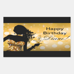 Gold des Bomben-Glitzer-Party-Kleid   Rechteckiger Aufkleber