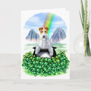 Gold des Draht-Foxterrier-Topf-O Karte