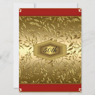 Gold Design 50. Geburtstagsfeier Einladung