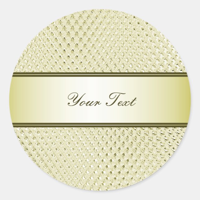 Gold Design Classic Round Sticker (Vorderseite)