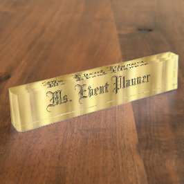 Gold Desk Namplate Namensplakette