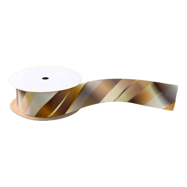 Gold Diagonale Streifen | Christmas Satinband (Spule)