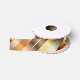 Gold Diagonale Streifen | Christmas Satinband