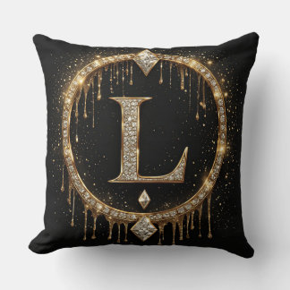 Gold Diamant Buchstabe L Monogramm Persönlicher An Kissen