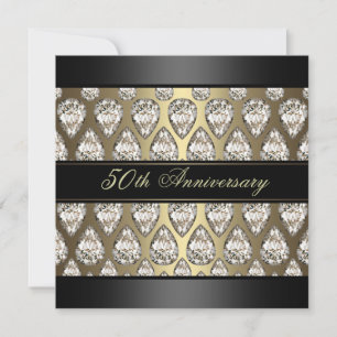 Gold-Diamant-Design-Hochzeit-Jubiläumseinladung Einladung