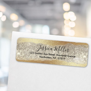 Gold-Diamant-Glitter-Faux-Folie-glamouröse Rücksen