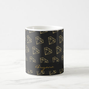 Gold-Diamant Moderne Glamour Bling Kaffeetasse