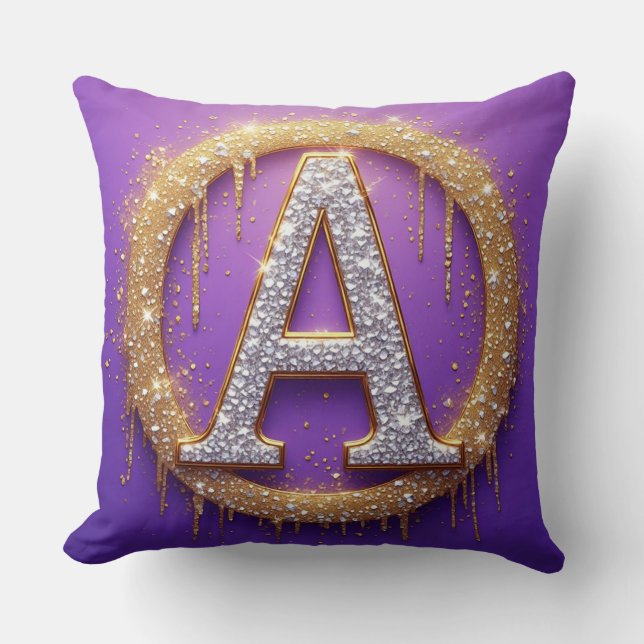 Gold Diamant Monogramm A Geschenkidee Kissen (Vorderseite)