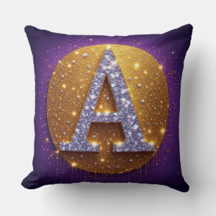 Gold-Diamant-Monogramm Anfangsbuchstabe A Kissen