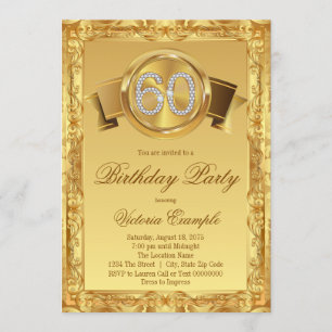 Gold-Diamant-Swirbel-Fancy-60.-Geburtstag Einladung