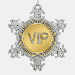 Gold Diamant VIP Weihnachten Schneeflocken Zinn-Ornament