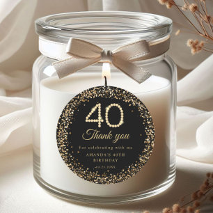 Gold Diamanten 40. Geburtstag Danke Aufkleber