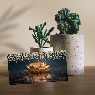 Gold Diamanten Lotus Dunkel Visitenkarte