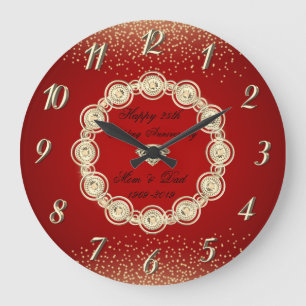 Gold Diamanten Rot Gold 50 Hochzeitstag Große Wanduhr