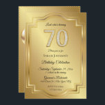 Gold & Diamanten zum 70. Geburtstag Einladung<br><div class="desc">Einladung zum 70. Geburtstag oder Jahrestag. Glitzy Gold- & Diamantzahlen auf einem klassischen goldenen Hintergrund. Vergessen Sie nicht,  die Initialen oder andere Nachrichten auf der Rückseite hinzuzufügen!</div>
