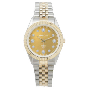 Gold & Diamond Dial Steel & Gold Bracelet Armbanduhr