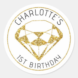 Gold Diamond Gem Birthday Gevor Sticker