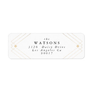 Gold Diamond Geometric Art Deco Gatsby Wedding